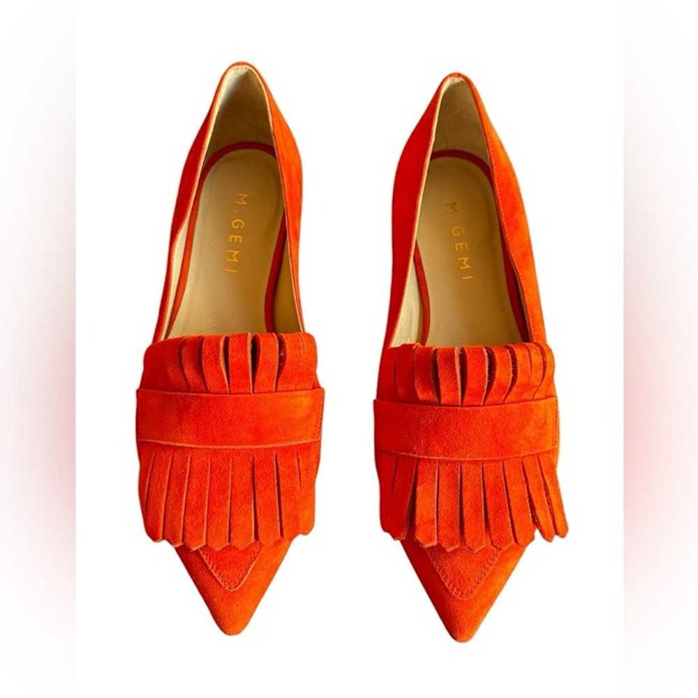 M. Gemi Pointed Fringe Slip On Suede Burnt Orange… - image 2