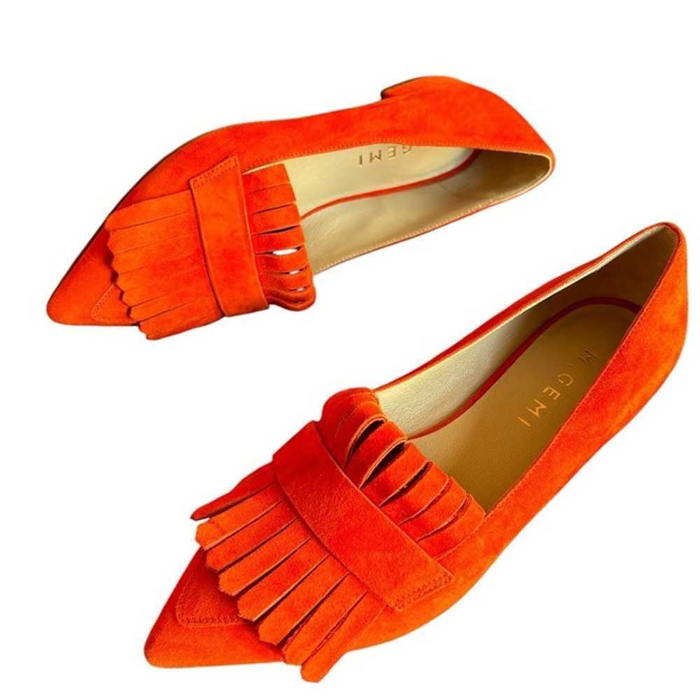 M. Gemi Pointed Fringe Slip On Suede Burnt Orange… - image 3