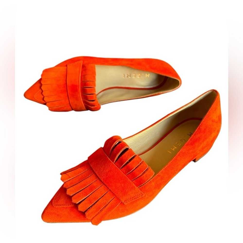 M. Gemi Pointed Fringe Slip On Suede Burnt Orange… - image 7