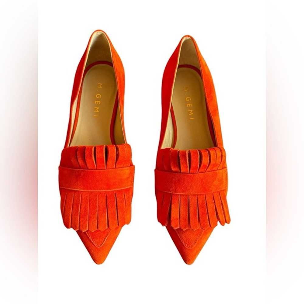 M. Gemi Pointed Fringe Slip On Suede Burnt Orange… - image 8