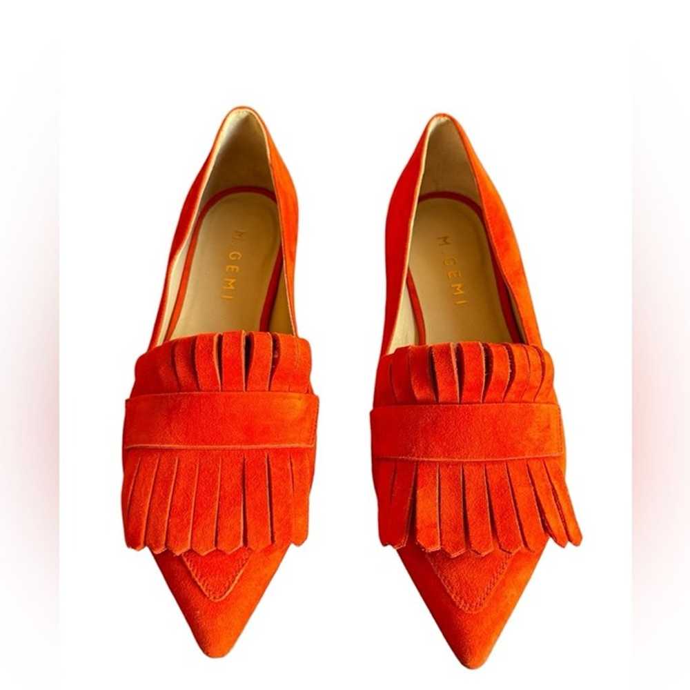 M. Gemi Pointed Fringe Slip On Suede Burnt Orange… - image 9