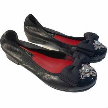 BRIGHTON Ballet Flats Womens Size 6 BLACK LEATHER 