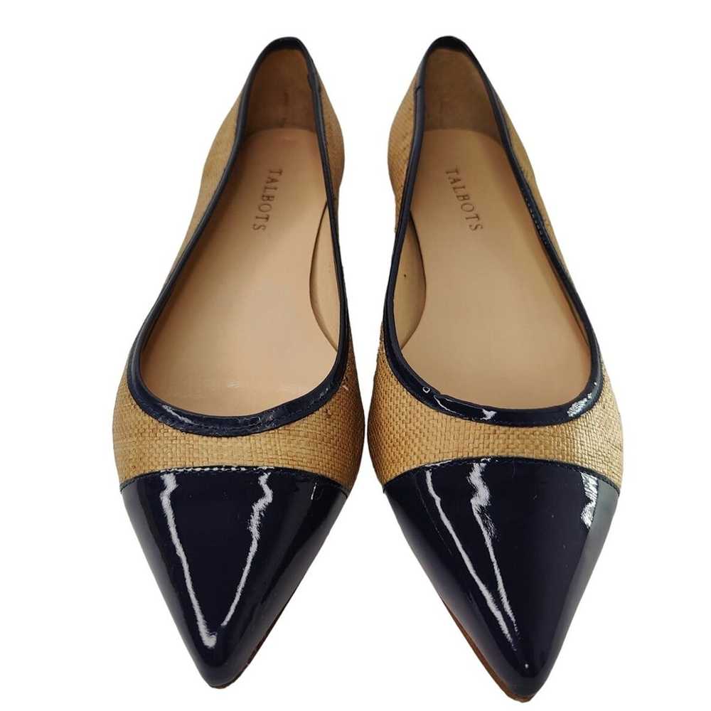 Pointed cap toe woven flats by Talbot - image 2