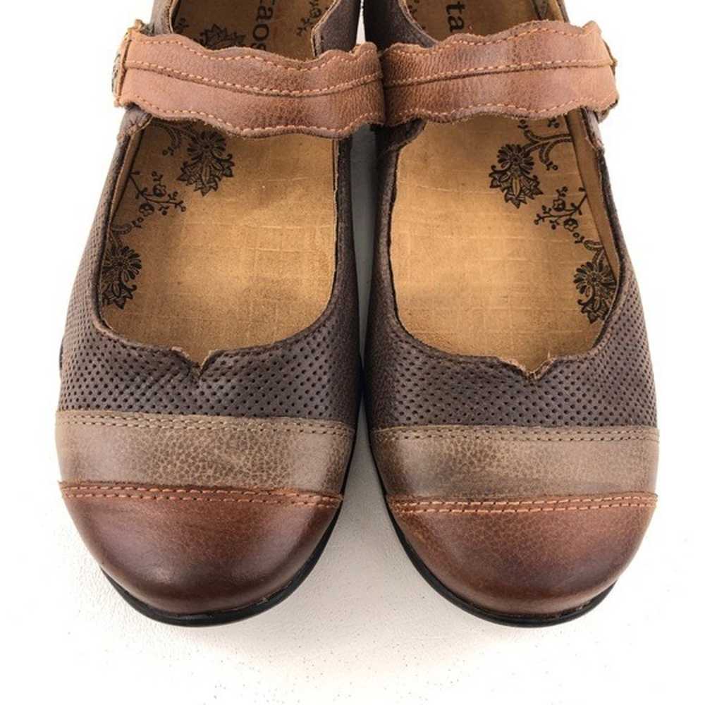 Taos Bravo Brown Leather Mary Jane Shoes 8 W Wide - image 12