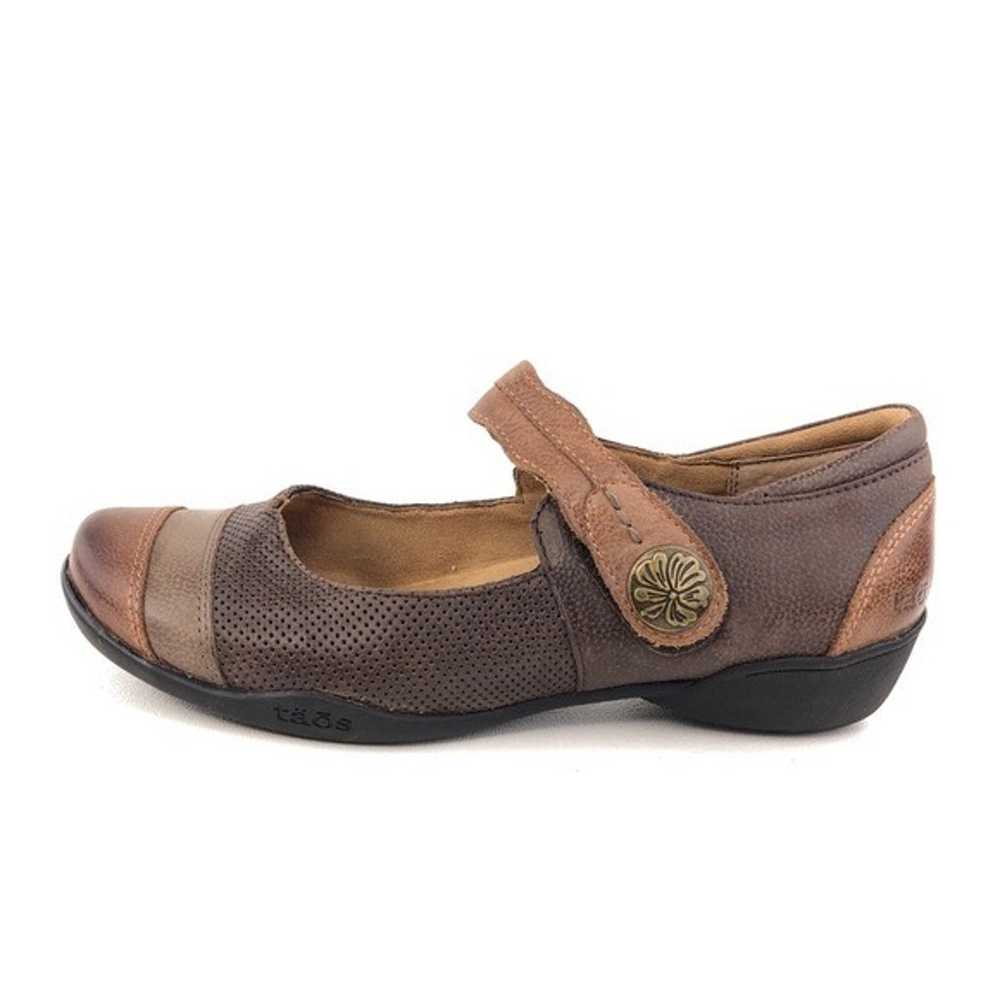 Taos Bravo Brown Leather Mary Jane Shoes 8 W Wide - image 1