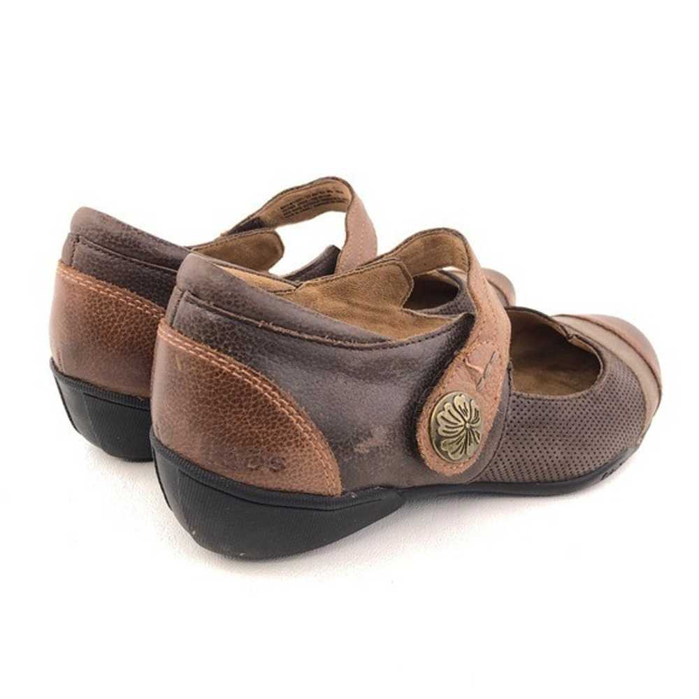 Taos Bravo Brown Leather Mary Jane Shoes 8 W Wide - image 5