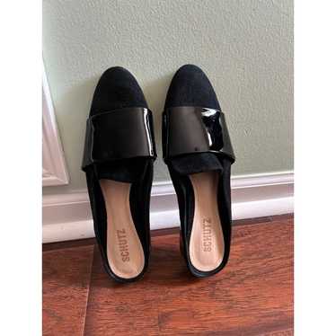 NIB SCHUTZ DJEID FLAT MULTIMATERIAL BLACK SZ 8.5 B