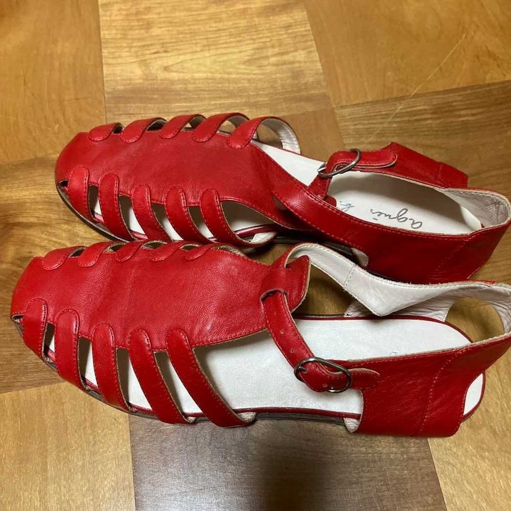 Agnes B Red Mesh Flat Shoes Size 39 - image 1