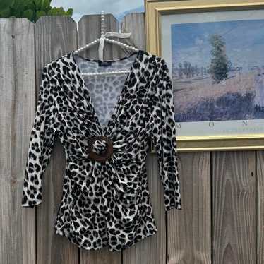 leopard print blouse vintage - image 1