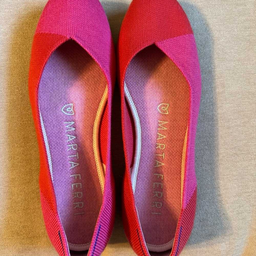 Rothy’s Marta Ferri Merino Flats Flame Azalea Siz… - image 1