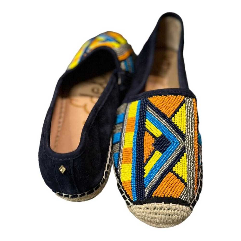 Sam Edelman "Maris" Navy Suede/ Beaded Espadrille… - image 2