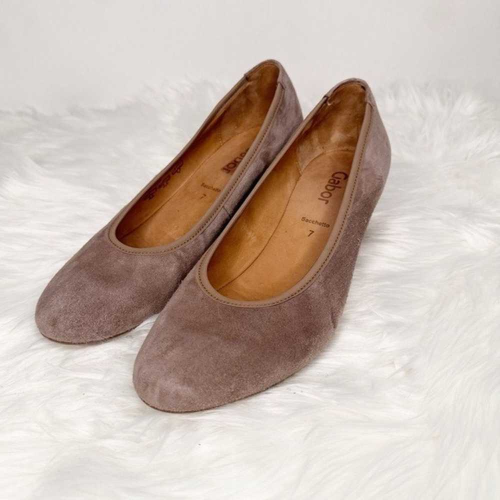 Gabor Sacchetto Hidden Wedge Suede Taupe Pumps Sz… - image 1