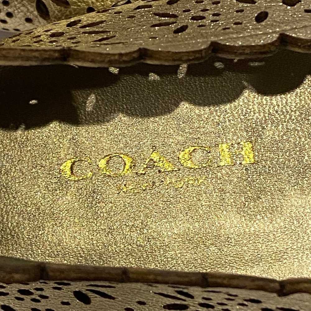 Coach Carsin Metallic Leather Laser Cut Perforati… - image 11