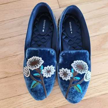 Birdies The Starling Blue Flats Size 7.5 Velvet O… - image 1