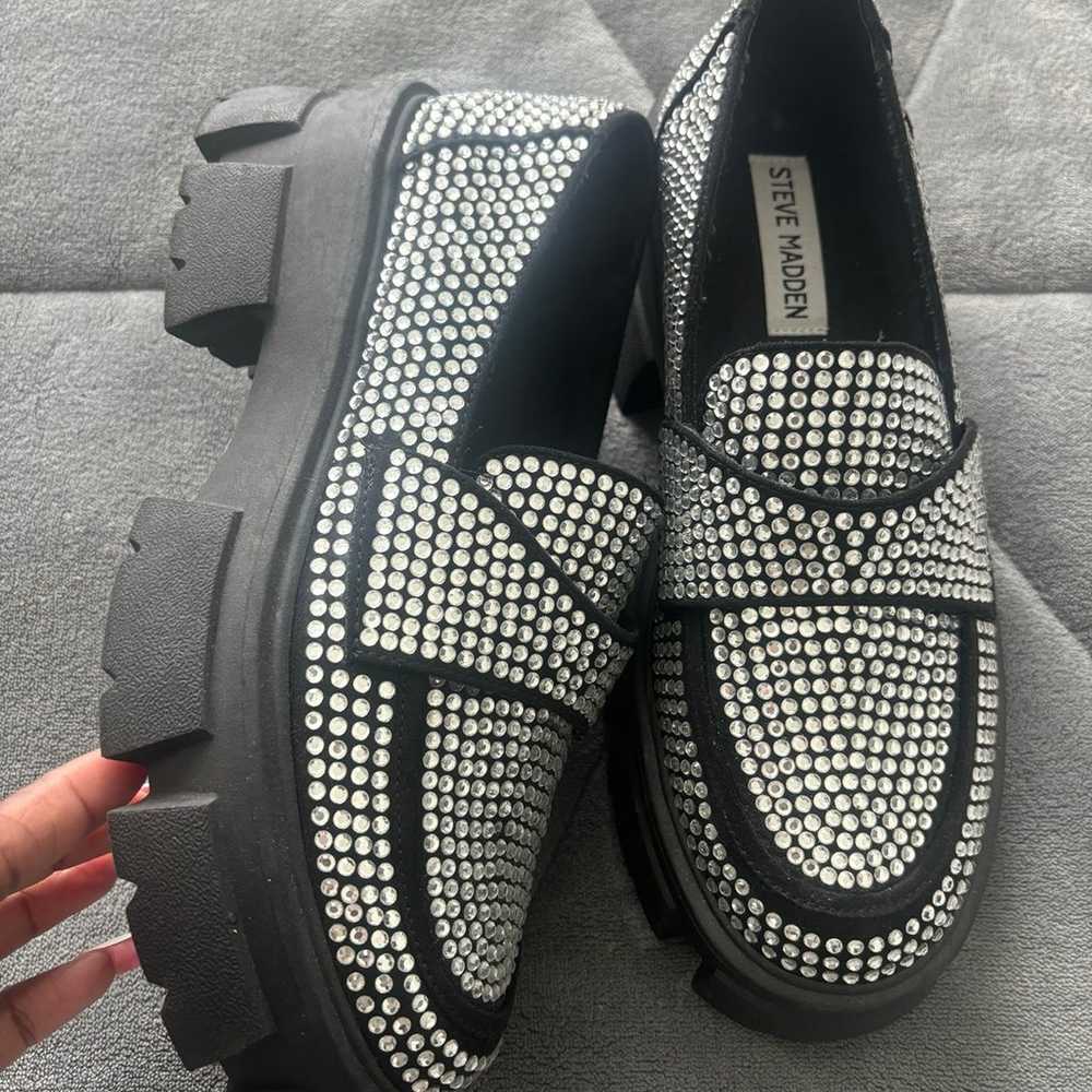 Steve Madden trifecta loafer rhinestones - image 2