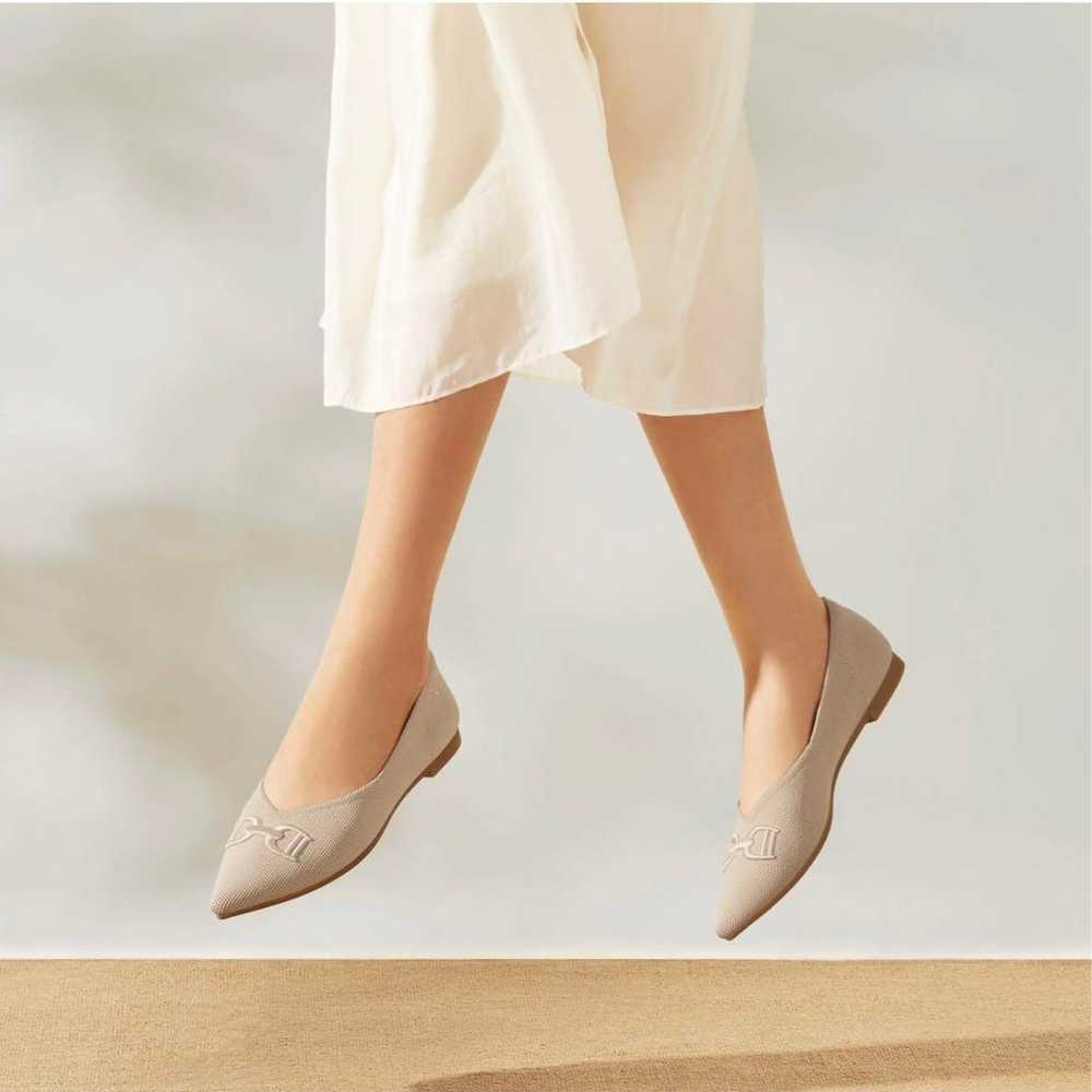 VIVAIA Pointed Toe Flat Shoes Knit Pumps 22 Beige - image 8