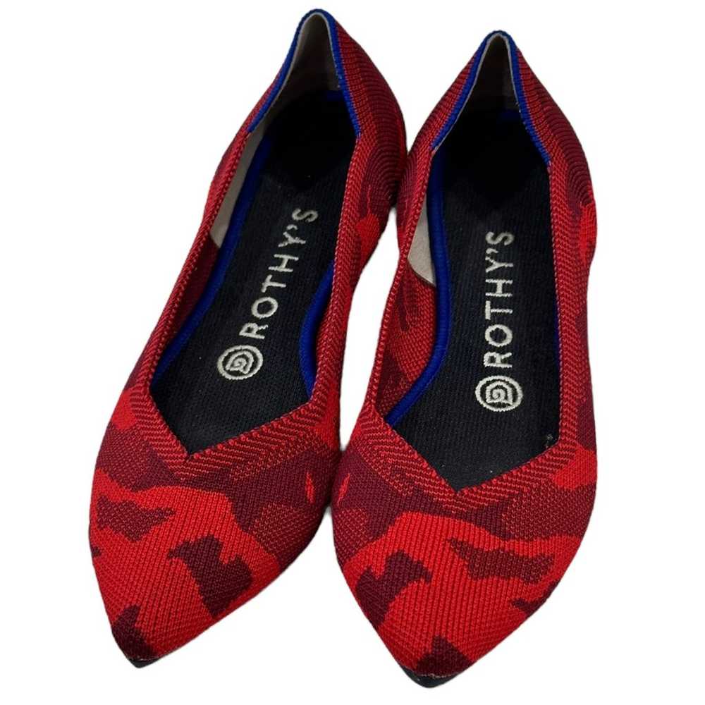 Rothy's The Point Red Camo Pointed Toe Flats - image 5