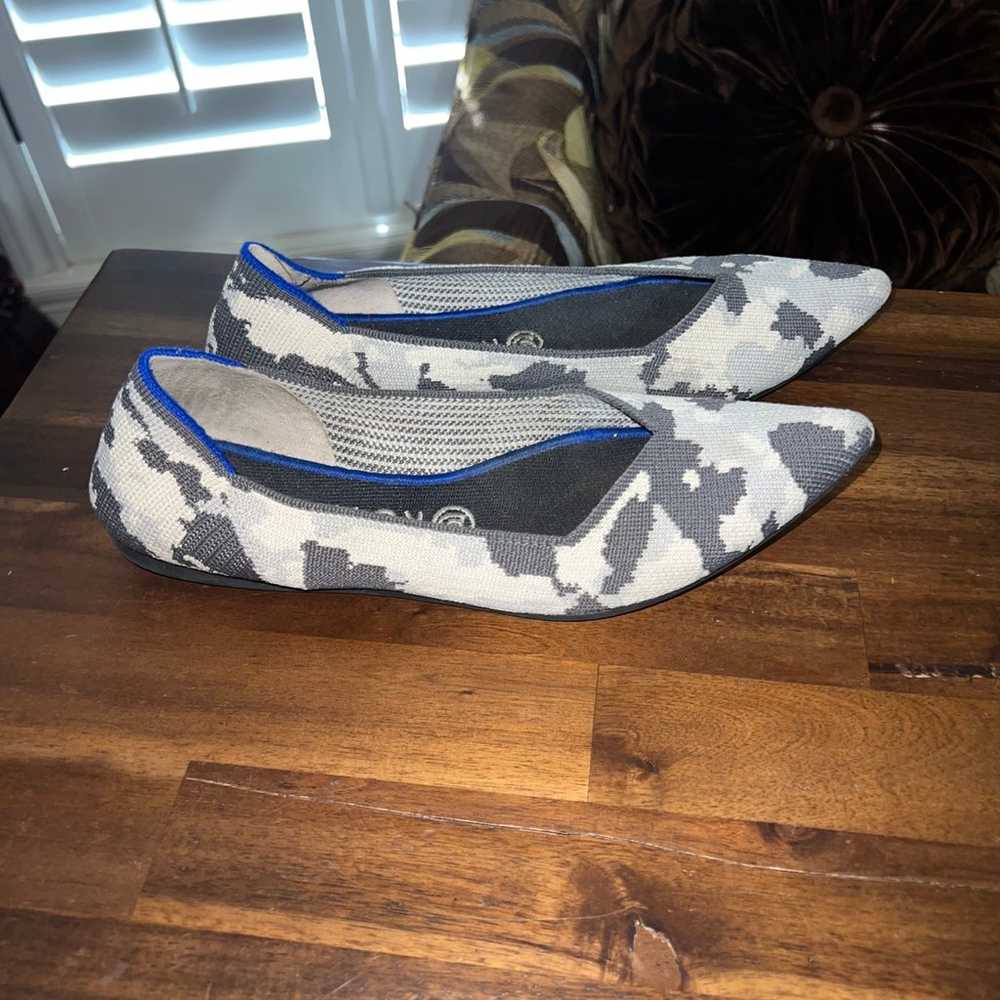 Rothy's The Point Ash Grey Camo Print Flats RARE … - image 3