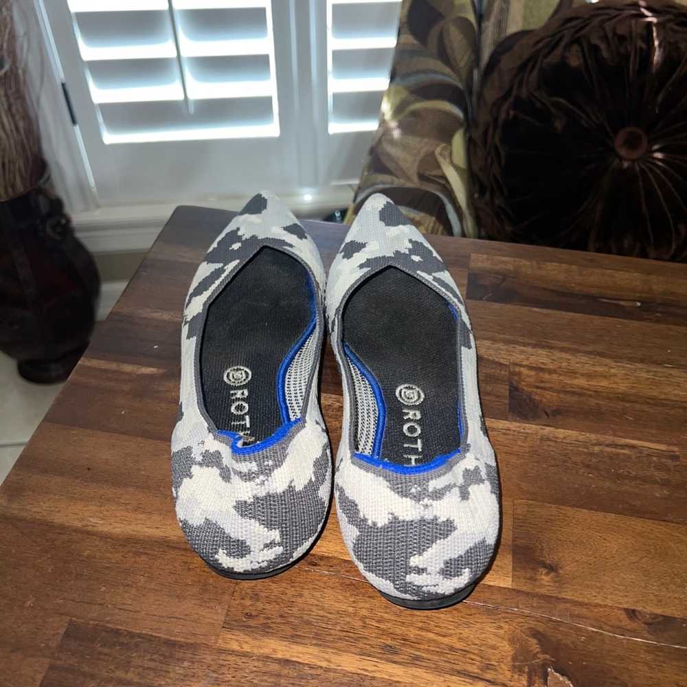 Rothy's The Point Ash Grey Camo Print Flats RARE … - image 4