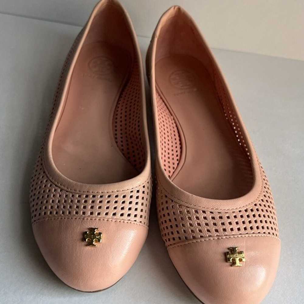 TORY BURCH Pink Taupe Nude Patent Leather Cap Toe… - image 1