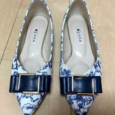 Diana Flat Pumps Dark Blue Faux Navy Smooth