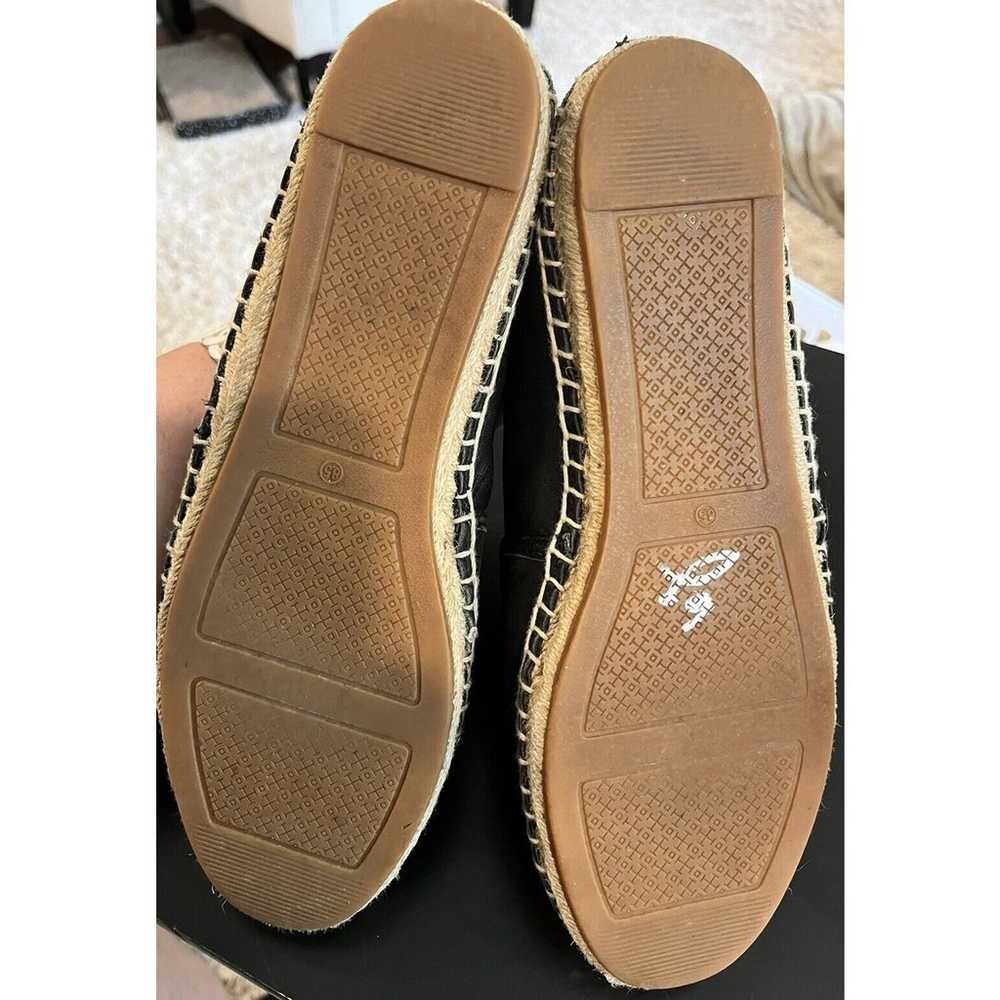 Tory Burch Black Perforated Logo Flat Espadrille … - image 7