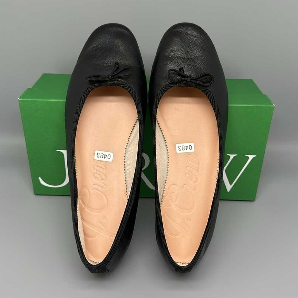 J. Crew Black Leather Ballet Shoes Women's Sz 9 - image 3