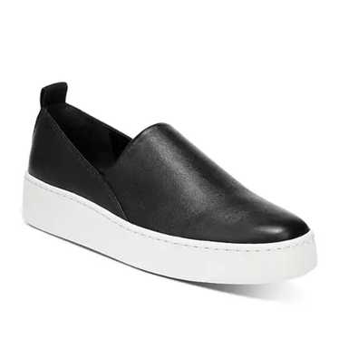 VINCE Saxon-B Black Leather Slip-On Sneakers Sz 7… - image 1