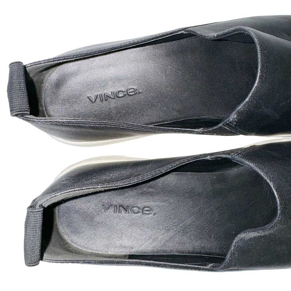 VINCE Saxon-B Black Leather Slip-On Sneakers Sz 7… - image 4