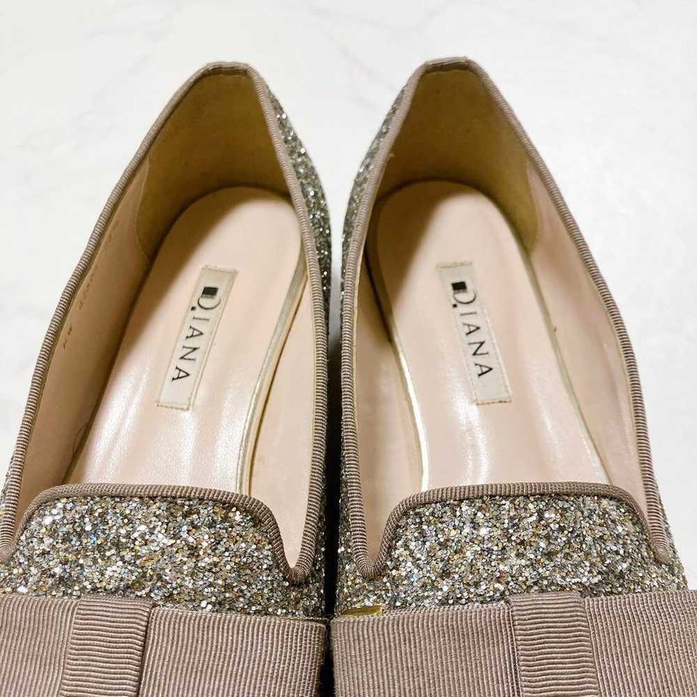 Diana 23.5 Opera Shoes Pumps Glitter Lame Ribbon … - image 5