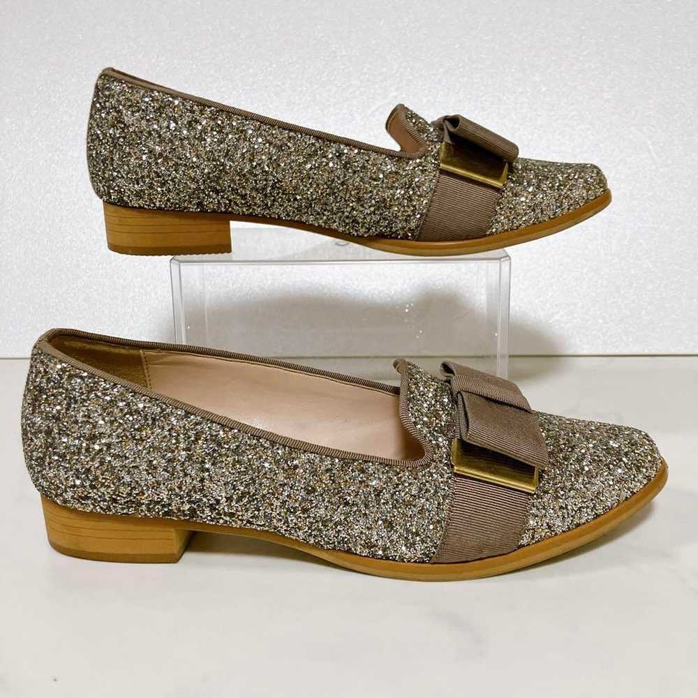 Diana 23.5 Opera Shoes Pumps Glitter Lame Ribbon … - image 6