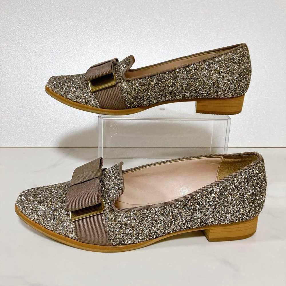 Diana 23.5 Opera Shoes Pumps Glitter Lame Ribbon … - image 7