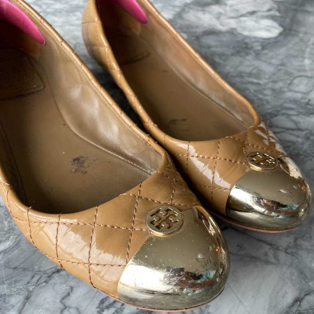 Tory Burch Cap Toe Quilted Leather Ballet Flats B… - image 2