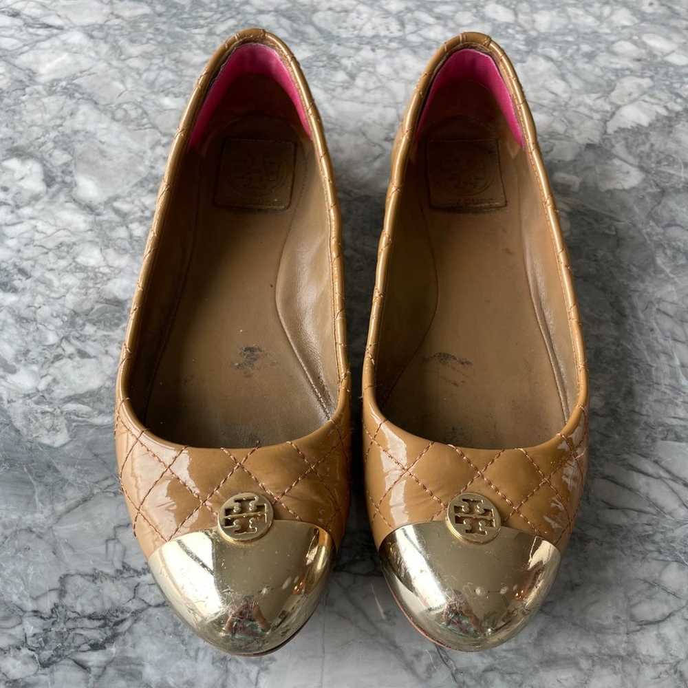 Tory Burch Cap Toe Quilted Leather Ballet Flats B… - image 3