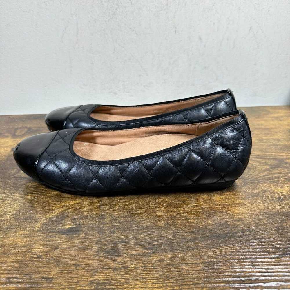 Vionic Desiree Quilted Leather Black Cap-Toe Flat… - image 3