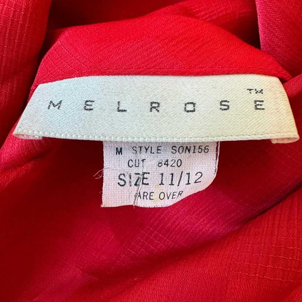 Vintage ‘80s Melrose Red Tie Neck Long Sleeve Blo… - image 7