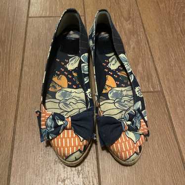 Tory Burch 9B Espadrille Flats Canvas Bow