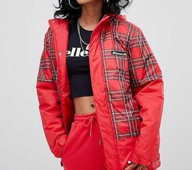 ellesse - 美品 ellesse アノラックパーカー スノーセットアップ 刺繍ロゴ ボルドー 希少レトロ古着！ellesseでかロゴワッペン刺繍裏ボアベンチ