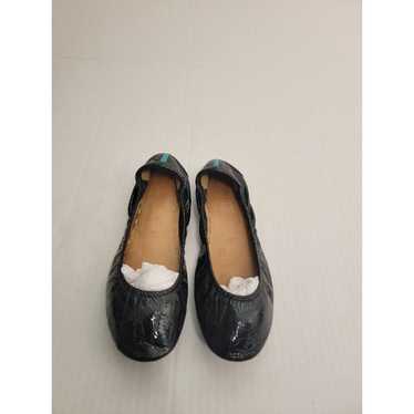 TIEKS Sz 8 Obsidian Black Patent Leather Croc Sli… - image 1