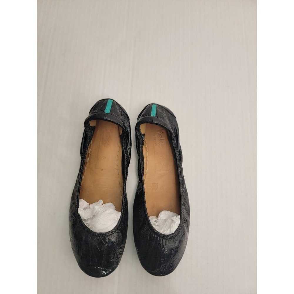 TIEKS Sz 8 Obsidian Black Patent Leather Croc Sli… - image 2