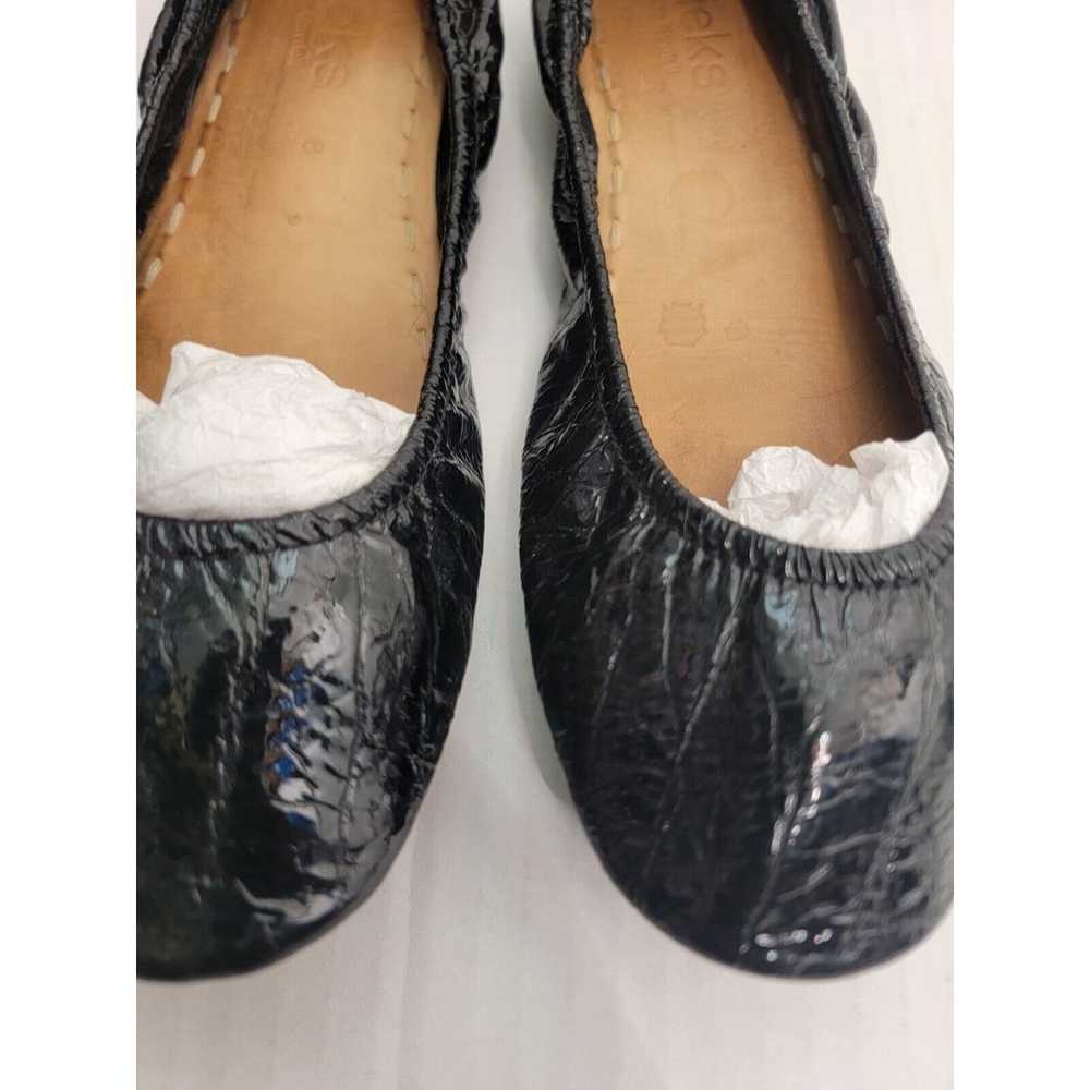 TIEKS Sz 8 Obsidian Black Patent Leather Croc Sli… - image 3