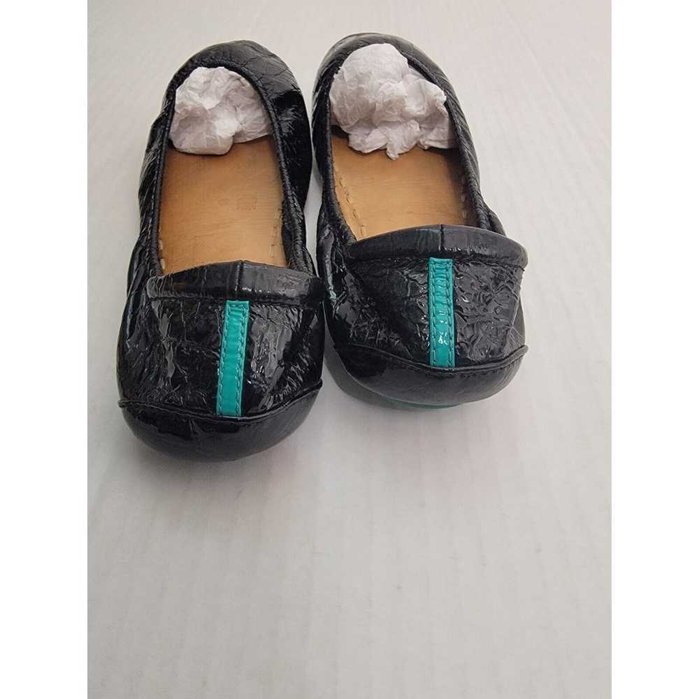 TIEKS Sz 8 Obsidian Black Patent Leather Croc Sli… - image 6