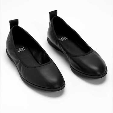 Eileen Fisher Black Leather Flats Notion Nappa Lea