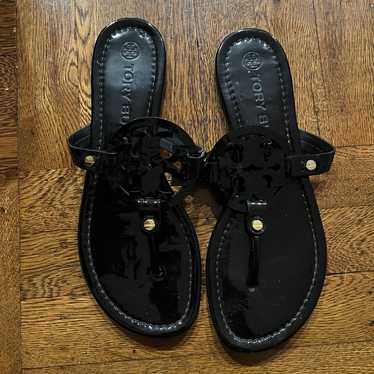 Tory Burch Thong Patent Leather Black Sandals - image 1