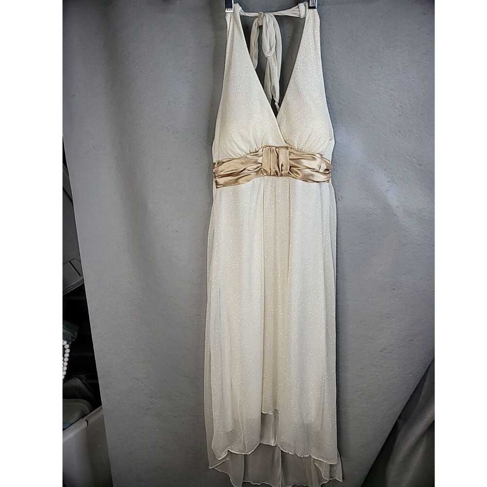 Vintage Speechless Womens S Small Halter Dress Wh… - image 1