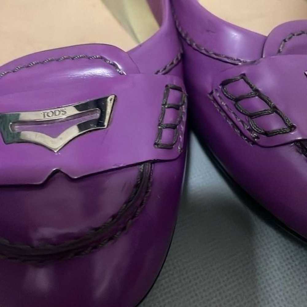 TOD’S Purple Patent Leather Ballet Flats Driving … - image 3