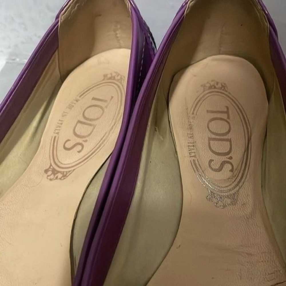 TOD’S Purple Patent Leather Ballet Flats Driving … - image 4