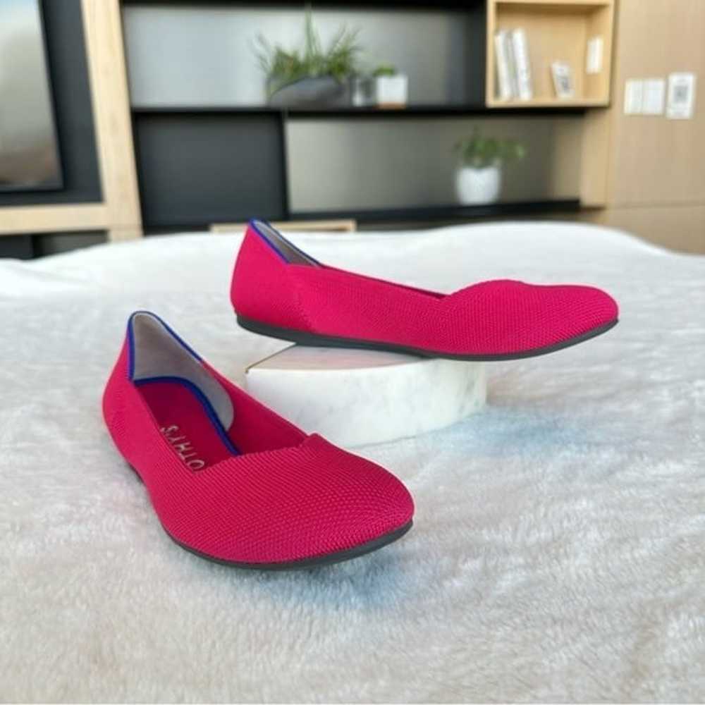 Rothy's Rare Pink Fuchsia Rubber Round Toe Flats … - image 1