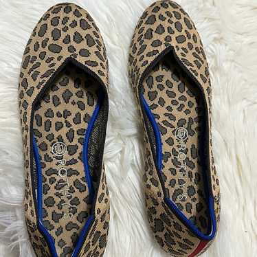 ROTHYS round toe washable cheetah flats