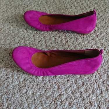 J.Crew pink/fuchsia Suede Ballet